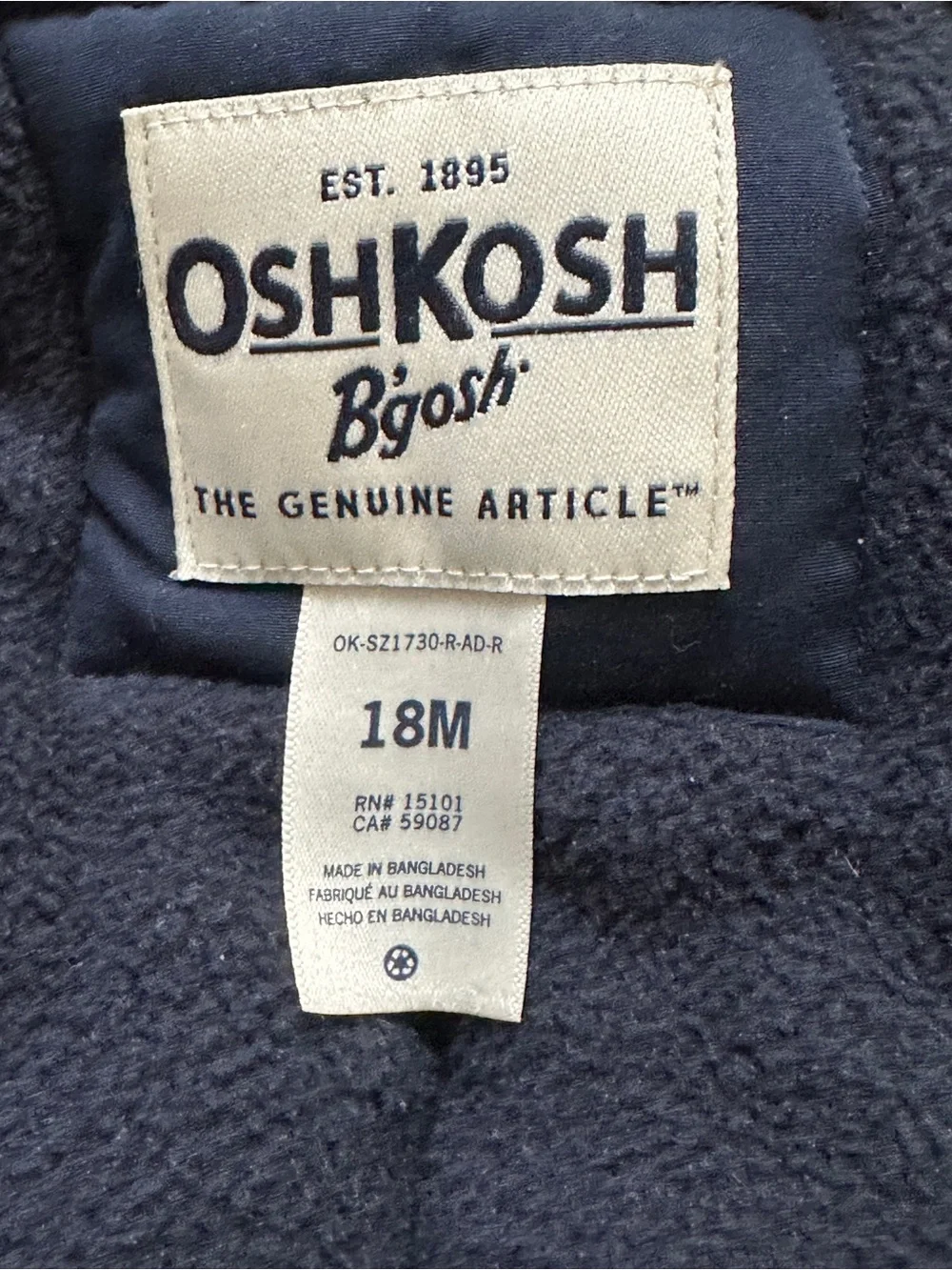 OshKosh Bgosh cozy navy